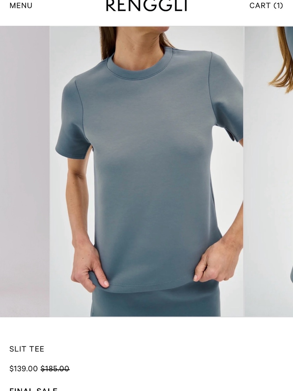 RENGGLI Slit Tee and Slit Mini Skirt Set in Teal